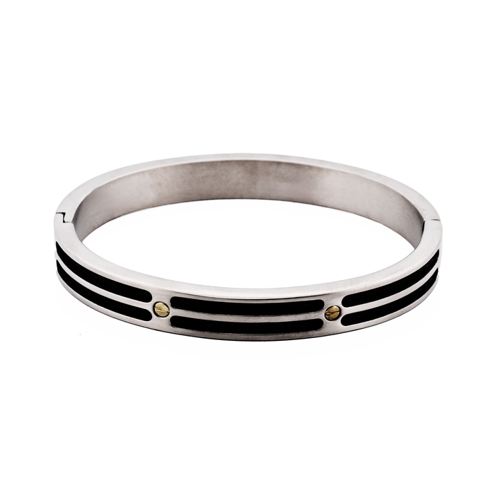 S/Steel black wire Bangle