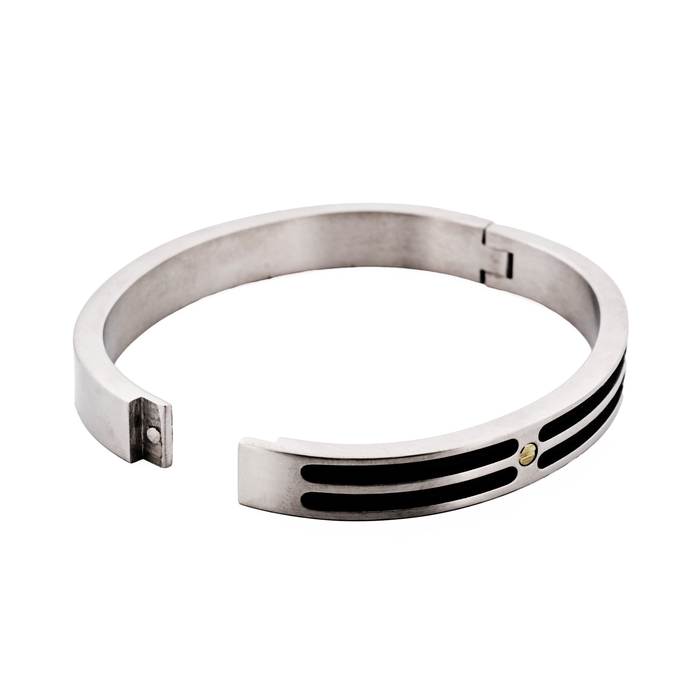 S/Steel black wire Bangle