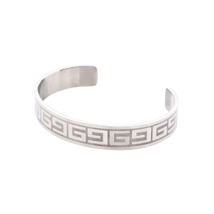 Stainless Greek Key Pattern Cuff