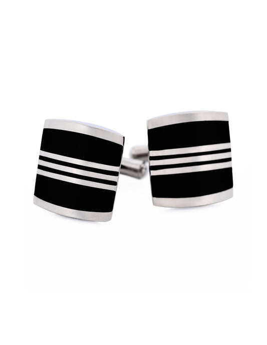Stainless Steel Black Cufflinks