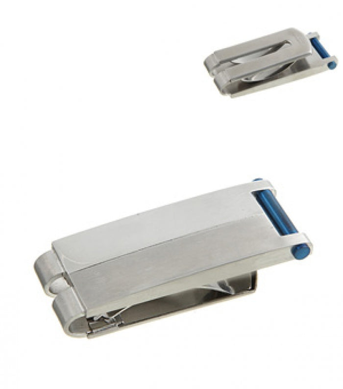 Stainless Steel Blue Resin & Mop Money Clip