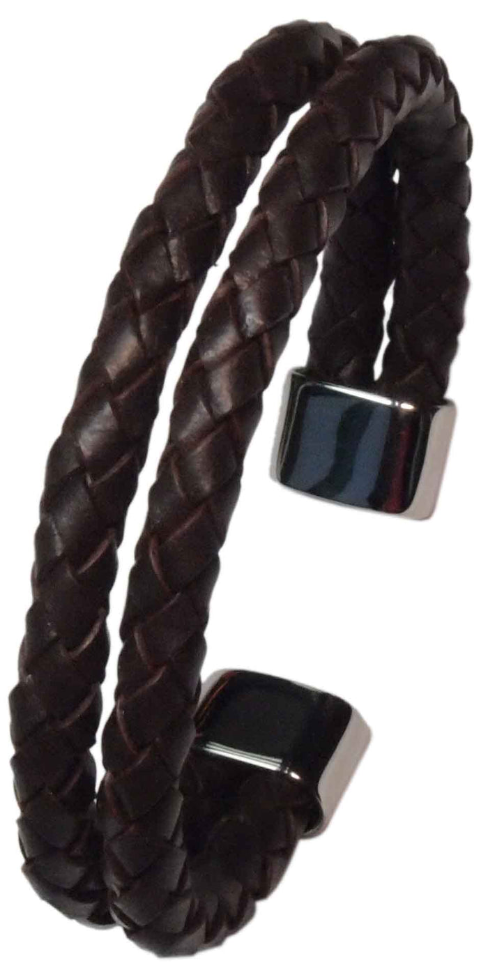Stainless Steel Brown Leather