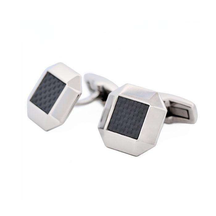 Stainless Steel Carbon Cufflinks
