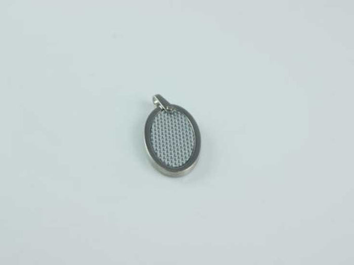 Stainless Steel & Fibreglass Oval Pendant on 55cm Ball Chain