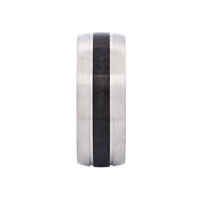 Stainless Steel / Ion Plated Gun centre Band Ring