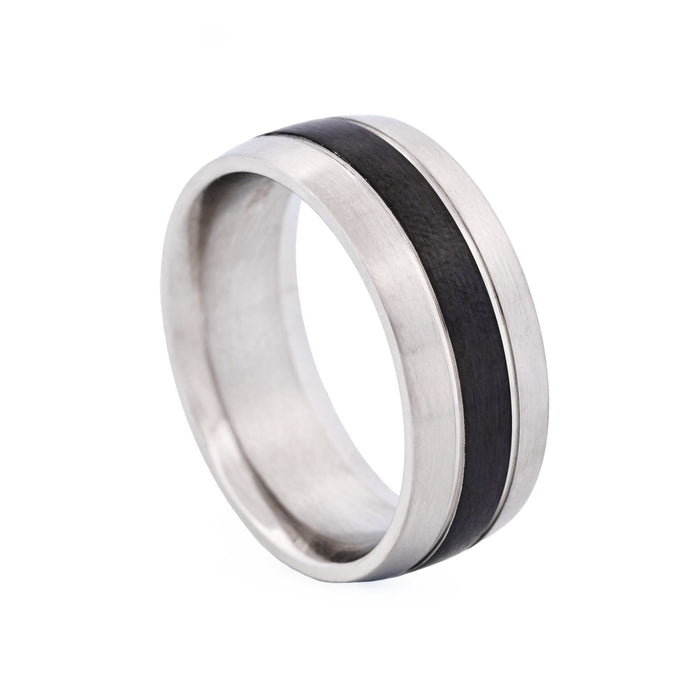 Stainless Steel / Ion Plated Gun centre Band Ring