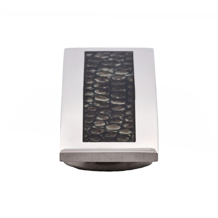 Stainless Steel & Snake Skin Print Money Clip