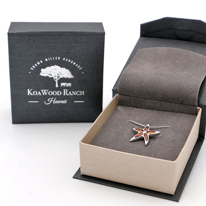 Starfish Sterling Silver Koa Inlay Pendant