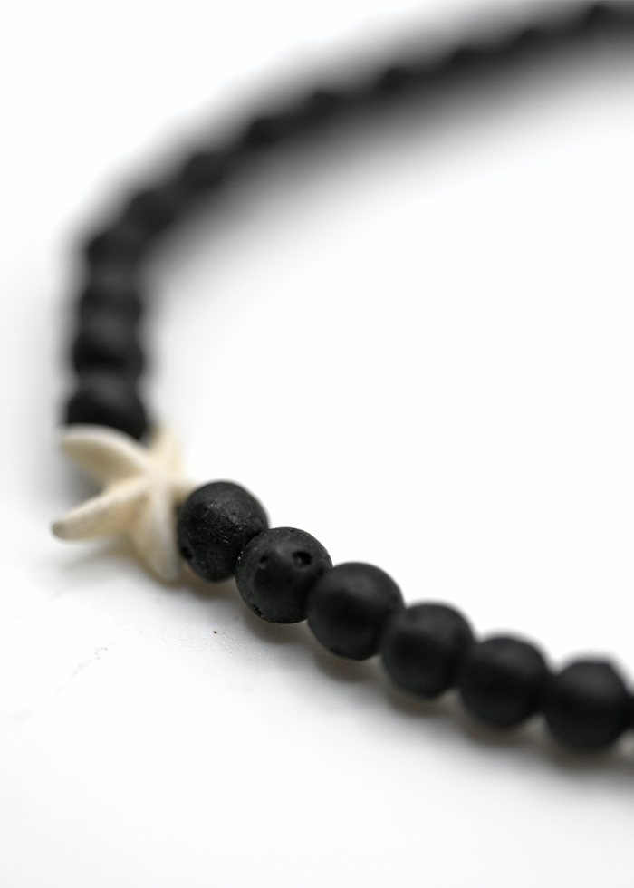 Starfish with 4mm Lava Bead Bracelet - Close-Up