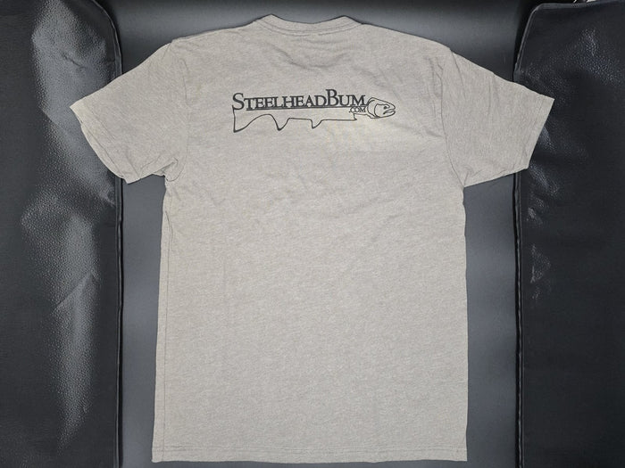 SteelheadBum.com T-Shirt Warm Grey Back