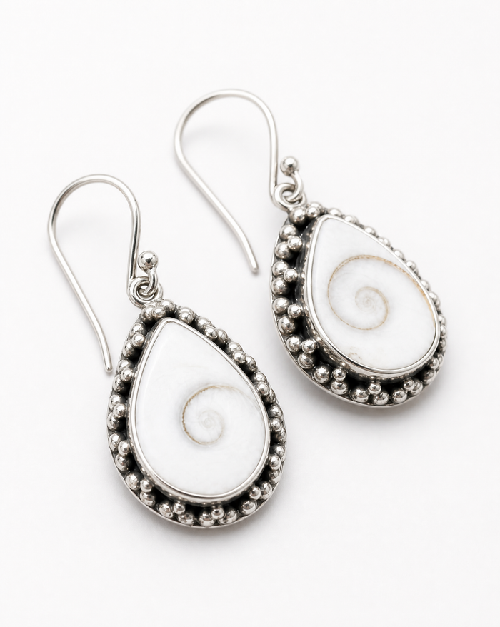 Sterling Silver Shiva Eye Tear Drop Earrings