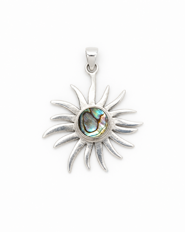 Sterling Silver Sun Pendant with Abalone Inlay
