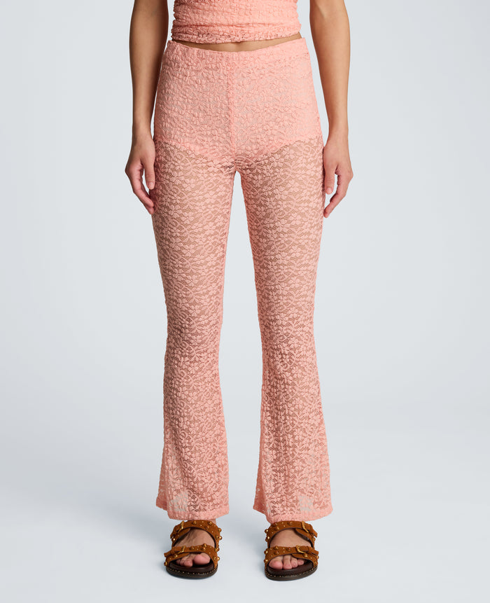 Stretch Lace Pull On Flare Pant with Inner Short