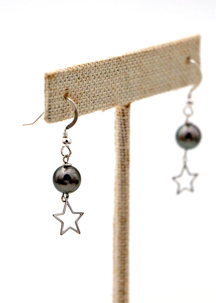 Tahitian Pearls with Charm Earrings