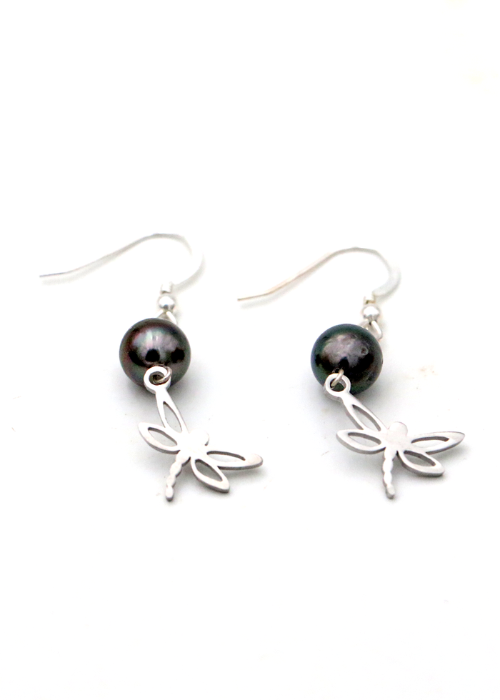 Tahitian Pearls with Charm Earrings