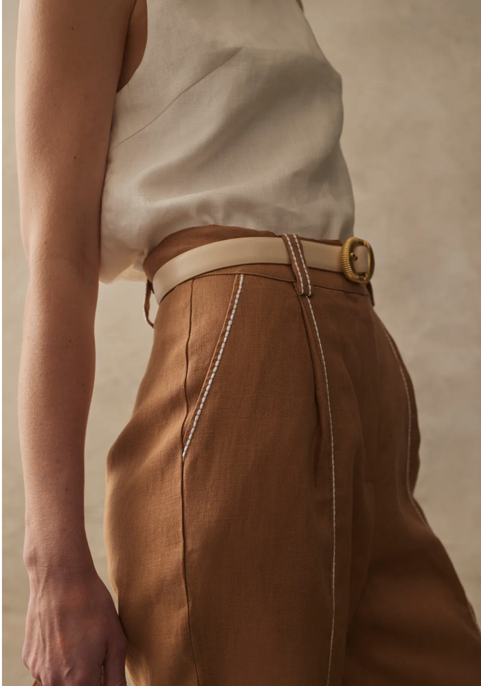 The Avalon Pants in Honey - Side View