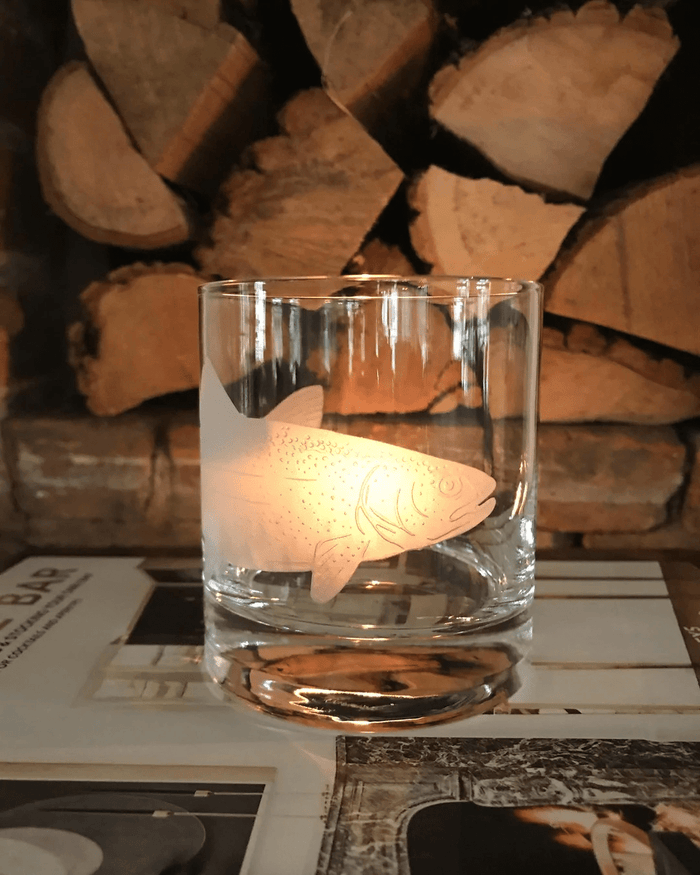 The Christian Glass Set: Trout J Earl & Sons Glassware Rivers and Glen Trading Co