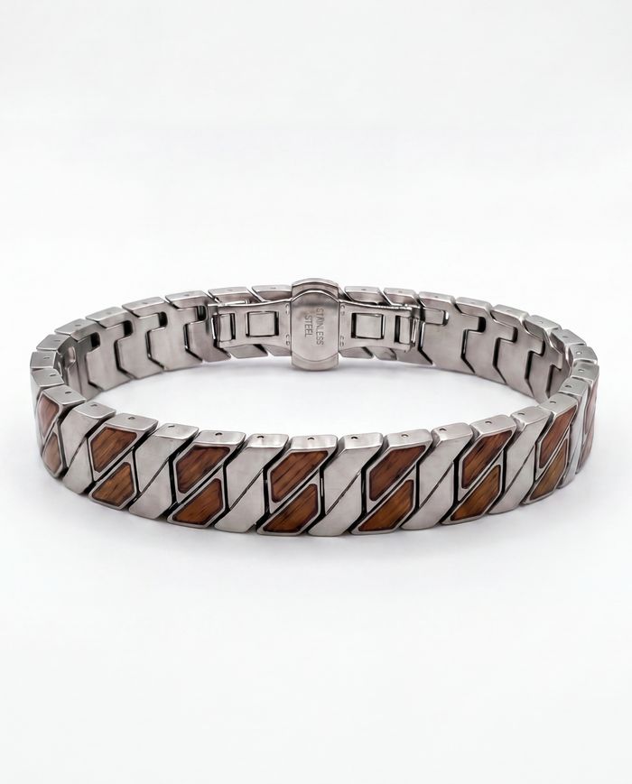 The Manoa Bracelet - Koa and Stainless Steel