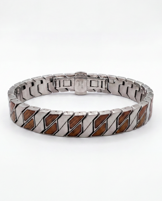 The Manoa Bracelet - Koa and Stainless Steel