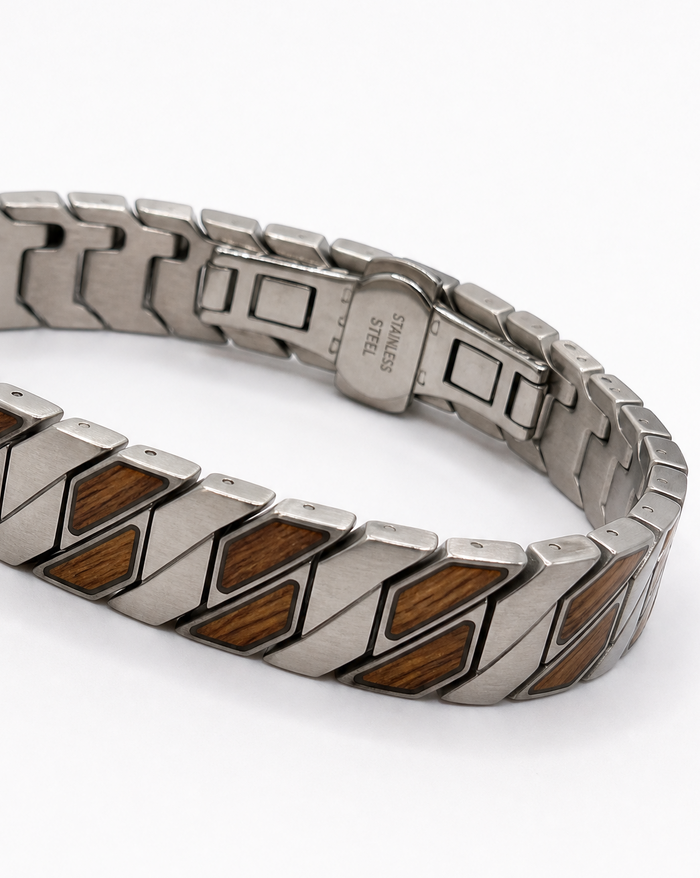 The Manoa Bracelet - Koa and Stainless Steel