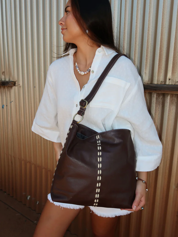 The Paliku Tote - Chocolate/ Cream