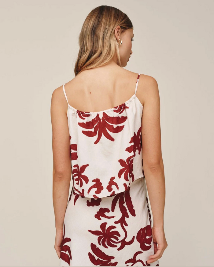 Tie Front Cami - Island Damask