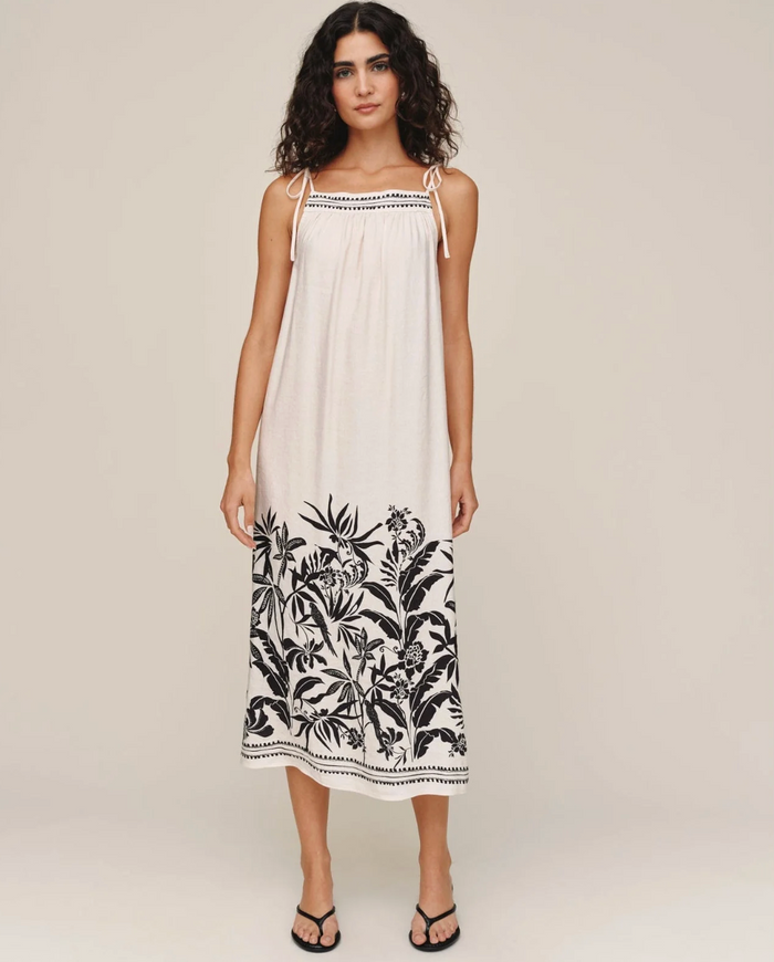 Tie Strap Maxi Dress - Botanic Border
