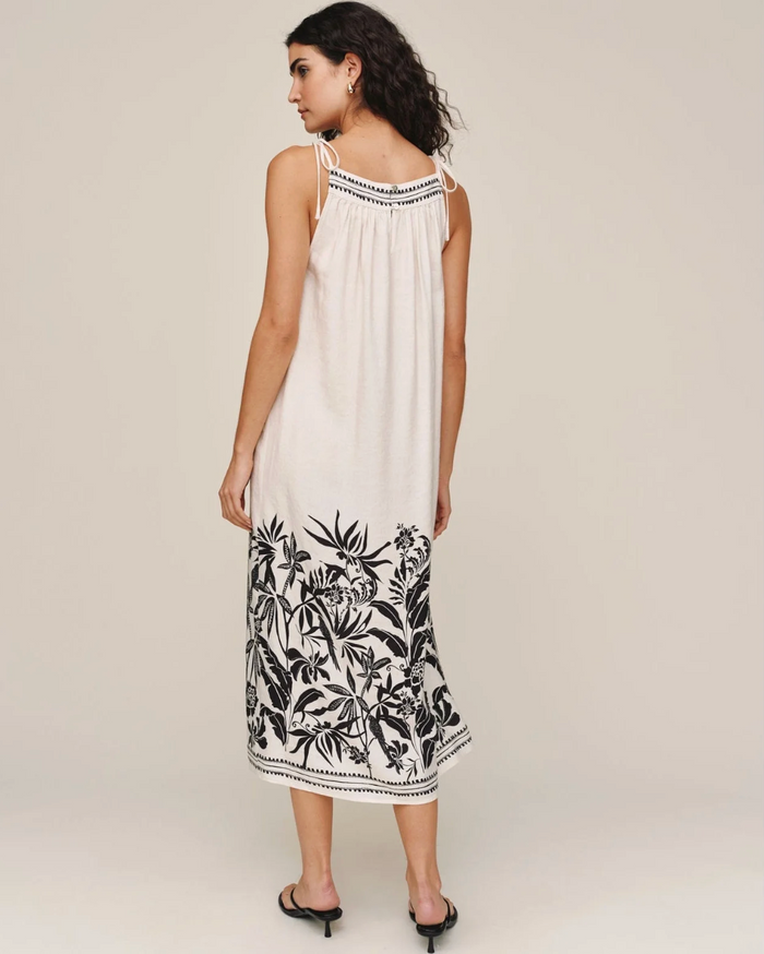 Tie Strap Maxi Dress - Botanic Border