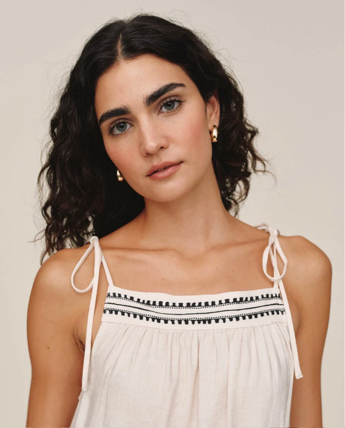 Tie Strap Maxi Dress - Botanic Border - Top View