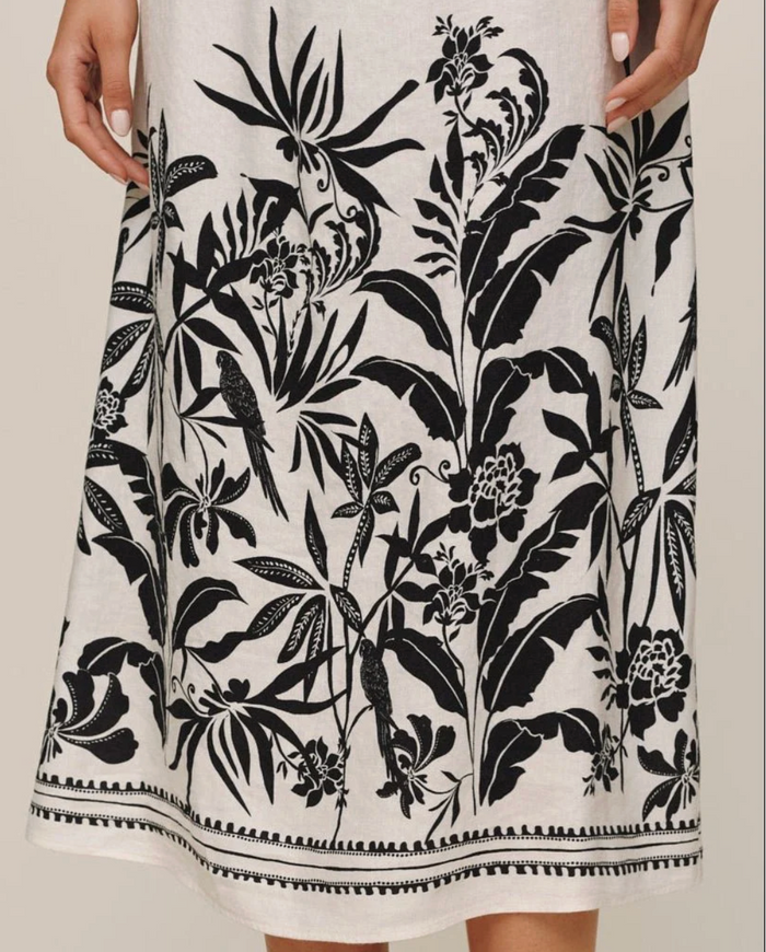 Tie Strap Maxi Dress - Botanic Border