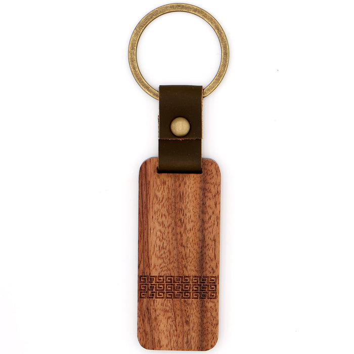 Tribal Stripe Koa Wood Keychain