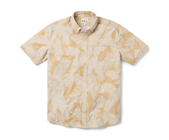 Tropical Shade Performance Button Front - Straw