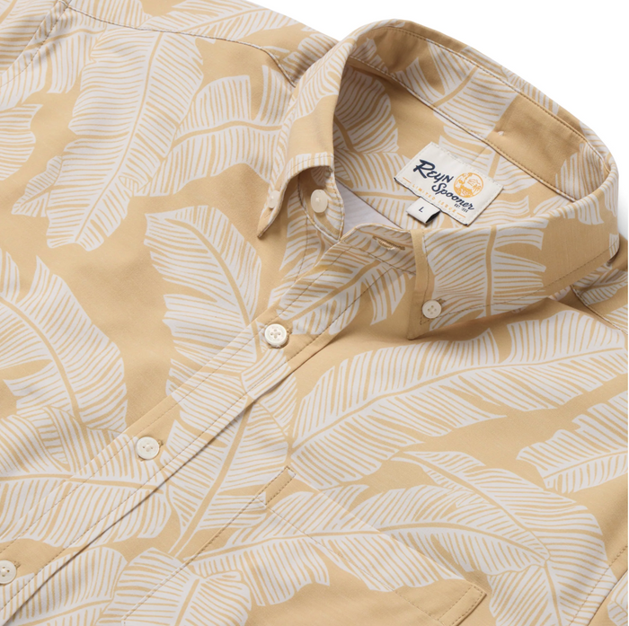 Tropical Shade Performance Button Front - Straw
