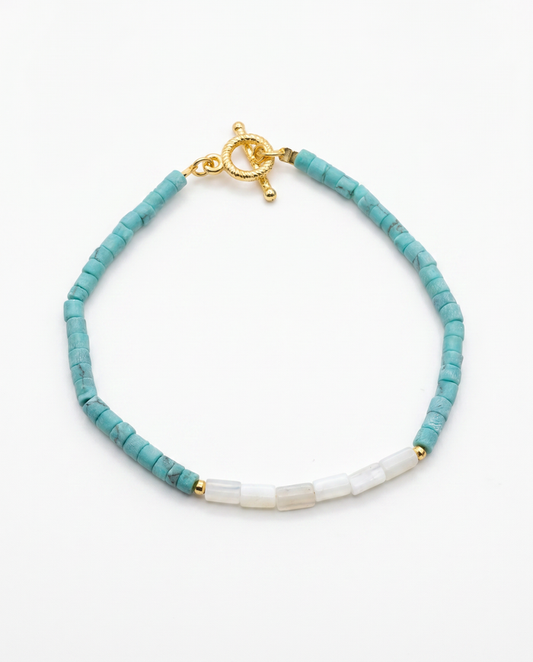 Turquoise and Afghan Stone Bead Bracelet