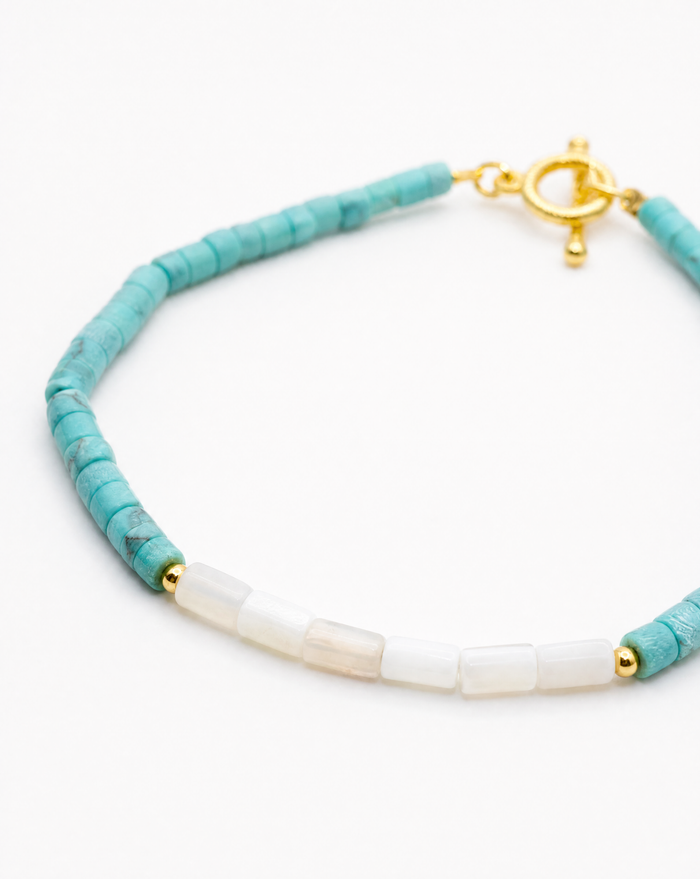 Turquoise and Afghan Stone Bead Bracelet