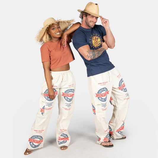 Uniquely South African Unisex Snowflake Bag Cargo Pants - Cream