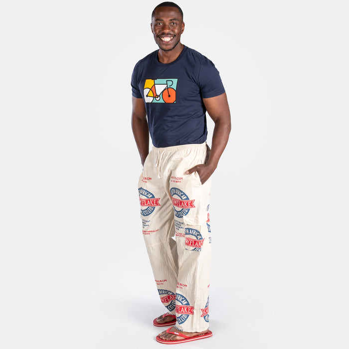 Uniquely South African Unisex Snowflake Bag Cargo Pants - Cream