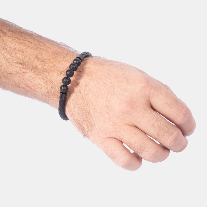 Unisex Rope Lava Rock Bracelet