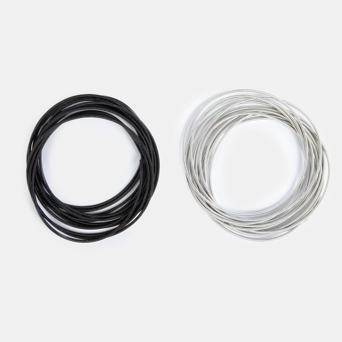 Unisex Spring Bracelet x 12 - Black