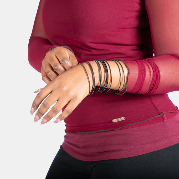 Unisex Spring Bracelet x 12 - Black
