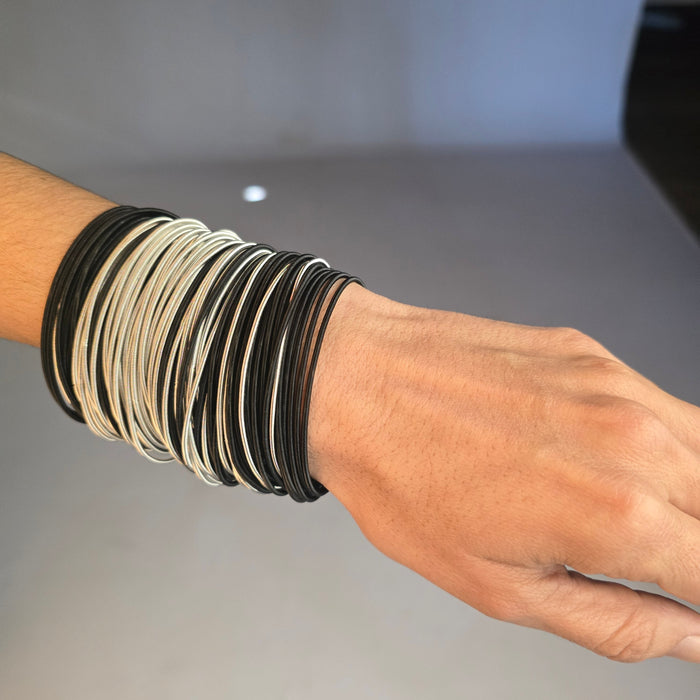 Unisex Spring Bracelet x 12 - Black