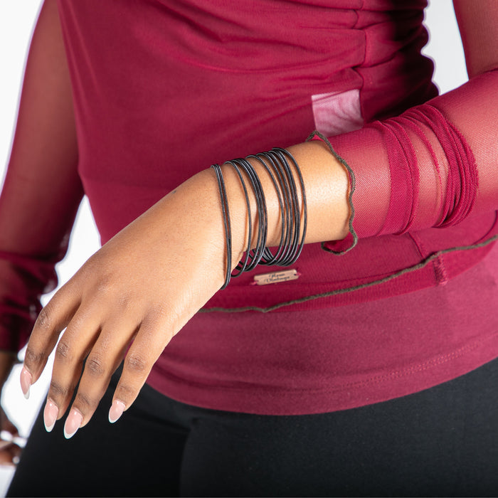 Unisex Spring Bracelet x 12 - Black