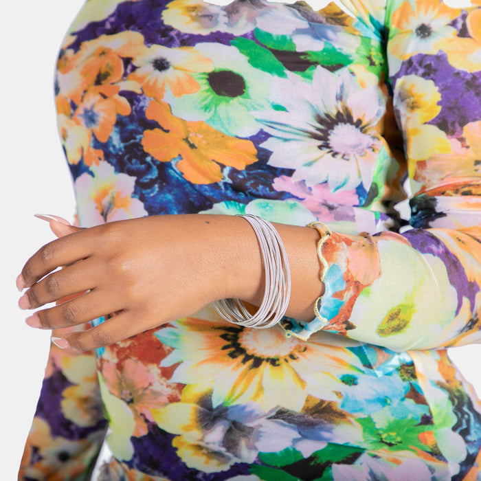 Unisex Spring Bracelet x 12 - Silver