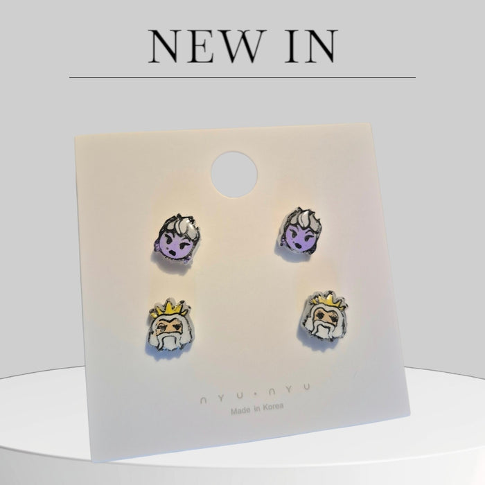 Ursula and Triton stud earrings