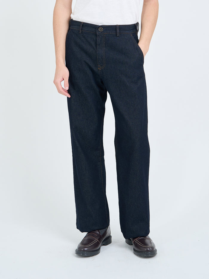 Utility Straight Leg Trousers Westall Denim Indigo