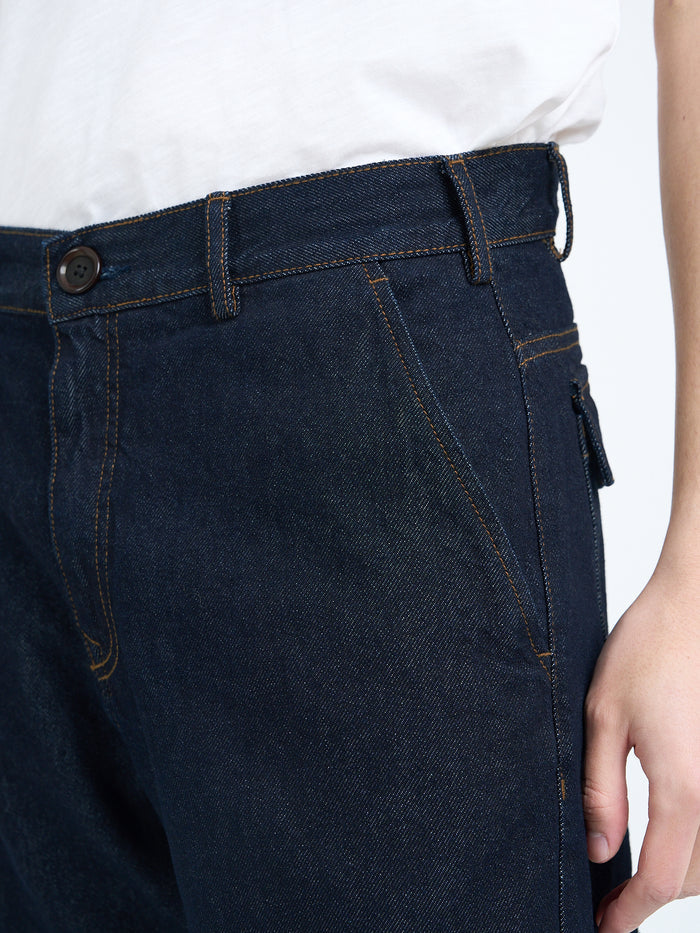 Utility Straight Leg Trousers Westall Denim Indigo