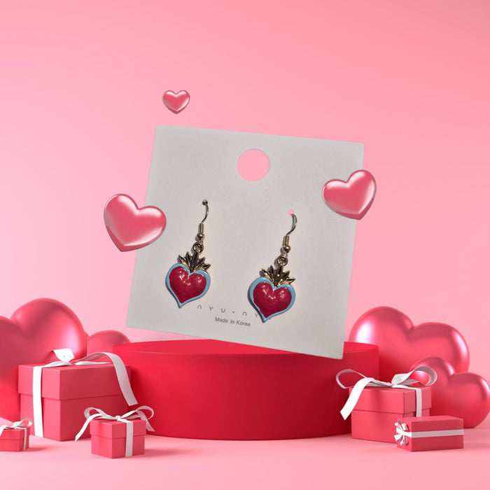 Valentine's crown heart earrings