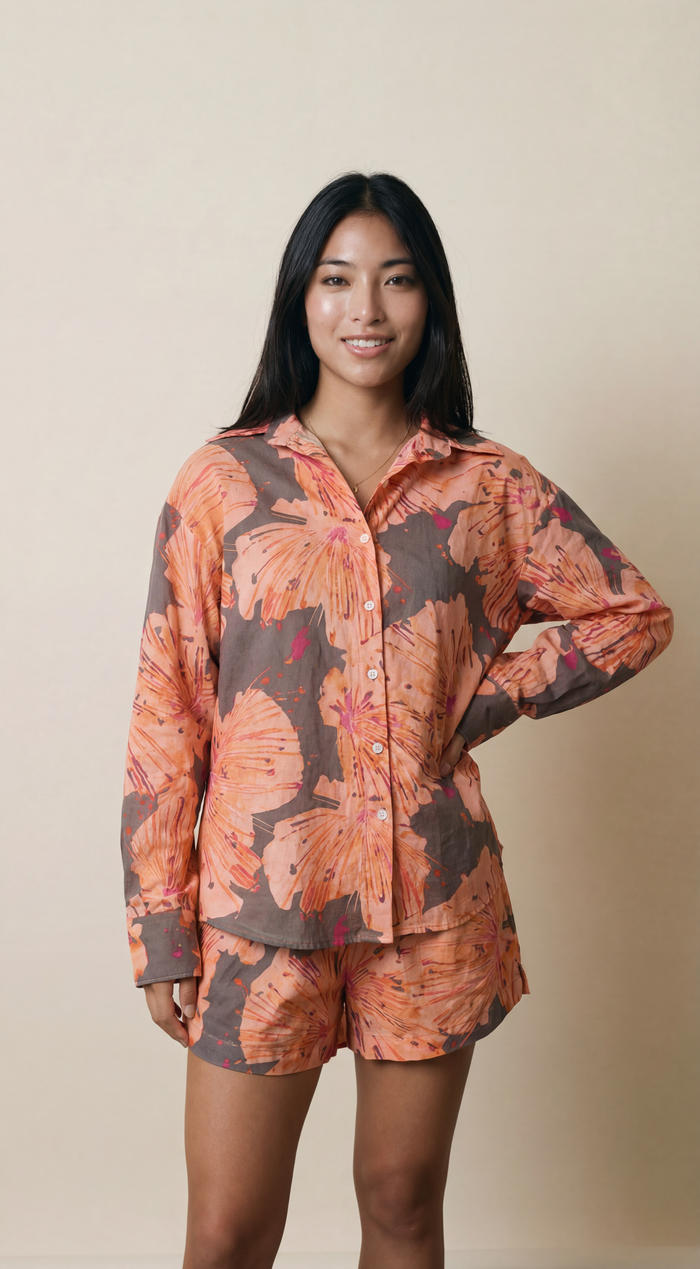 Waikiki Shorts - Slate with Flowers