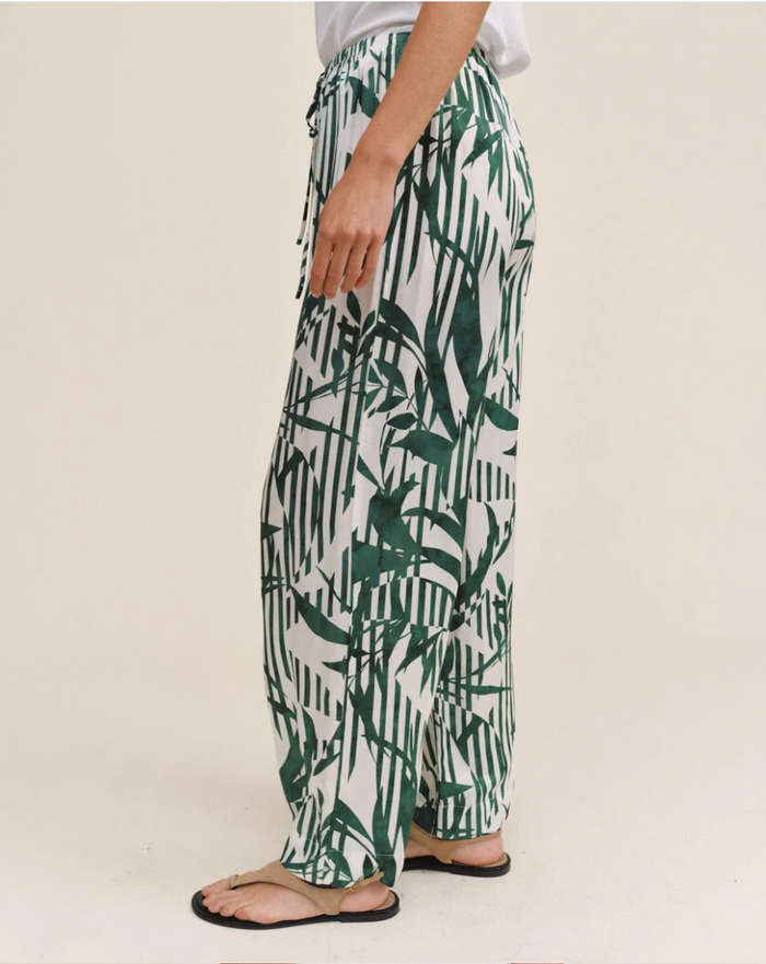 Wide Leg Pant with Wide Hem - Palm Paradise
