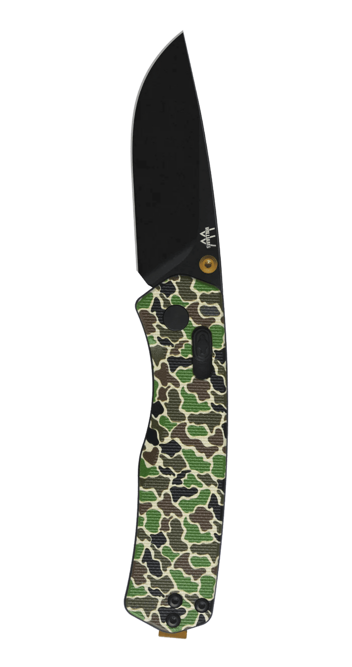 Williams Glide Folder 6.5" Knife Williams Knife Woodland Camo/Black / 6.5" Knives Rivers and Glen Trading Co